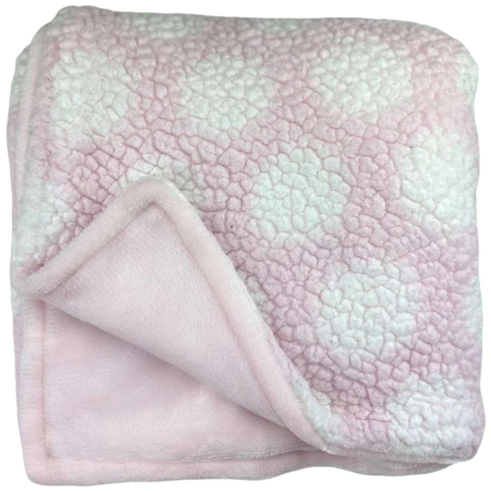 Little Beginnings Pink White‎ Polka Dot Sherpa Plush Baby Girl Blanket Lovey